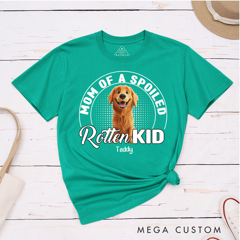 Personalized Dog Lover Spoiled Rotten Pet Chibi Cartoon Mom T-Shirt