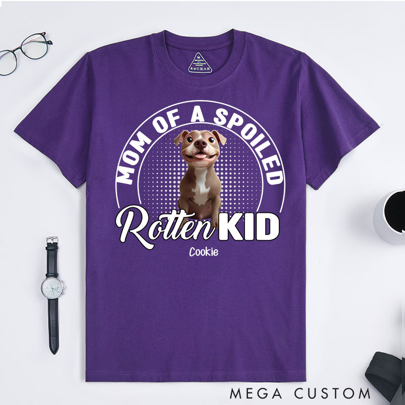 Personalized Dog Lover Spoiled Rotten Pet Chibi Cartoon Mom T-Shirt