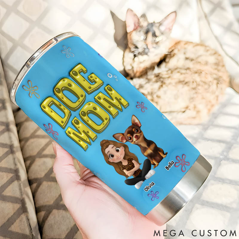 Personalized Dog Lover Sponge Dog Mom 20oz Tumbler