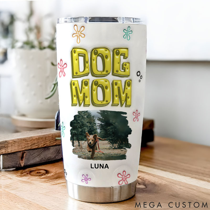 Personalized Dog Lover Sponge Dog Mom Photo Version 20oz Tumbler