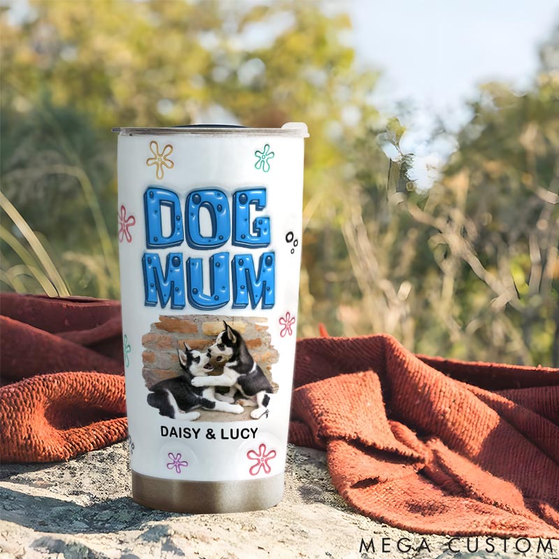 Personalized Dog Lover Sponge Dog Mom Photo Version 20oz Tumbler