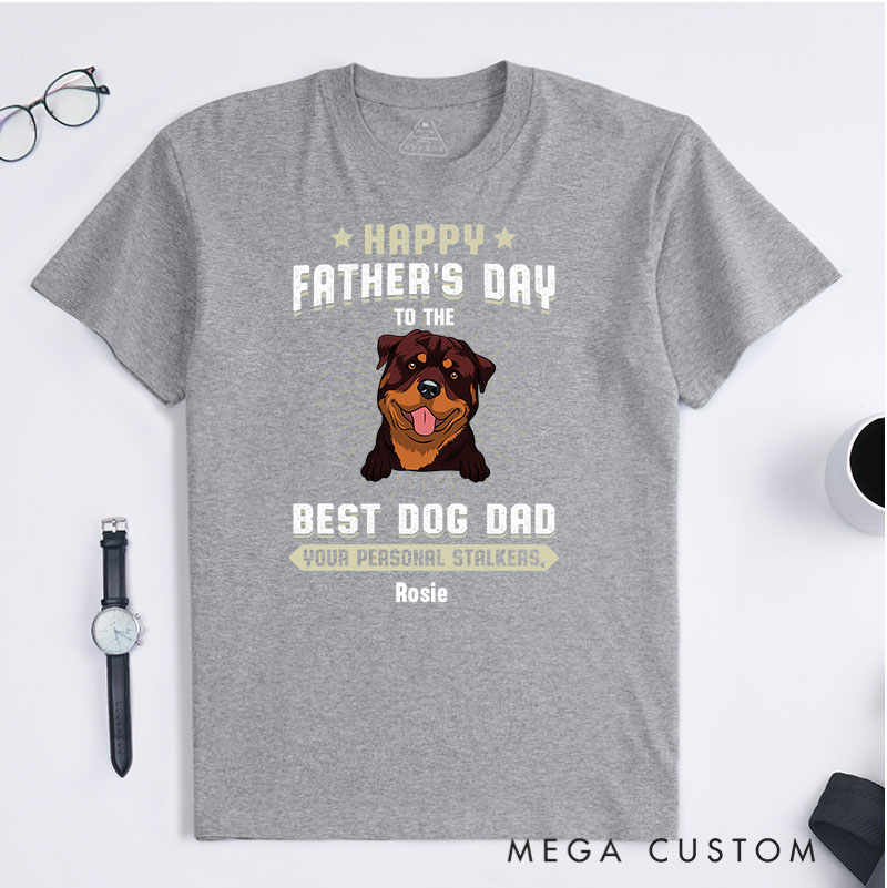 Personalized Dog Lover Stalkers Father‘s Day T-Shirt