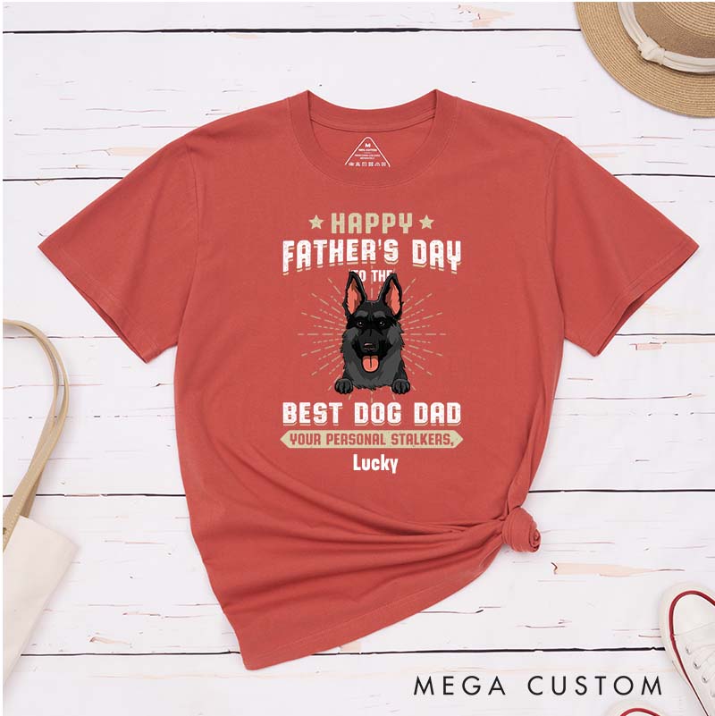 Personalized Dog Lover Stalkers Father‘s Day T-Shirt