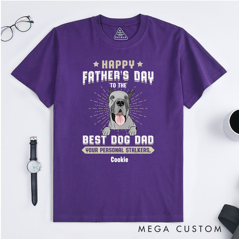 Personalized Dog Lover Stalkers Father‘s Day T-Shirt