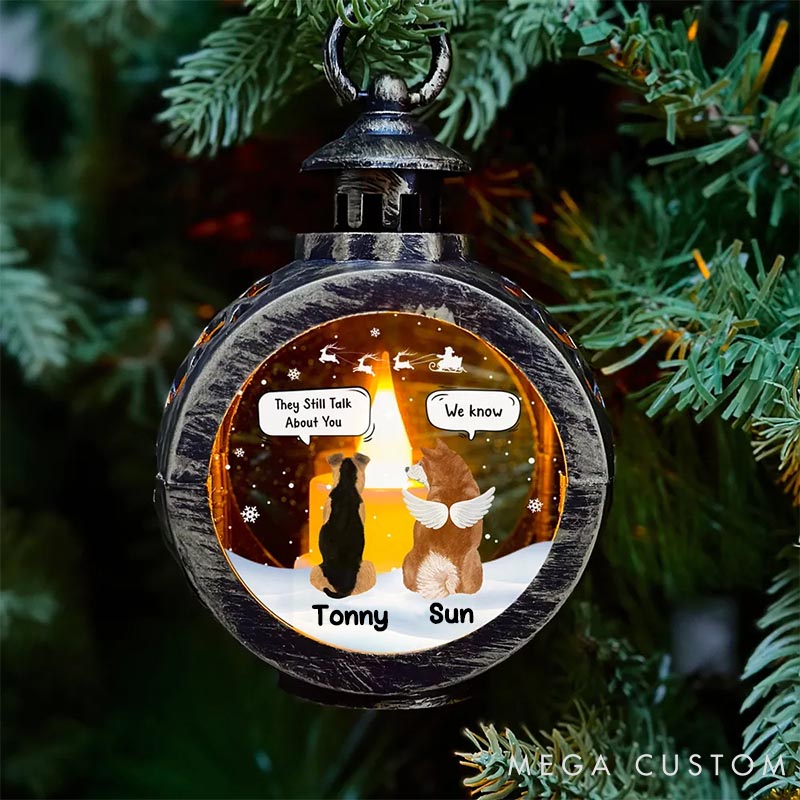 Personalized Dog Lover Still Miss Us Christmas Lantern