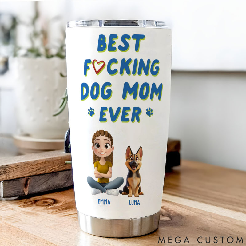 Personalized Dog Lover Summertime with Me Dog Mom 20oz Tumbler