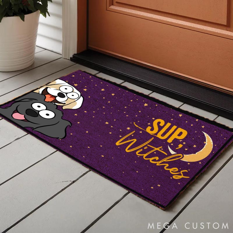 Personalized Dog Lover Sup Witches Dog Version Doormat