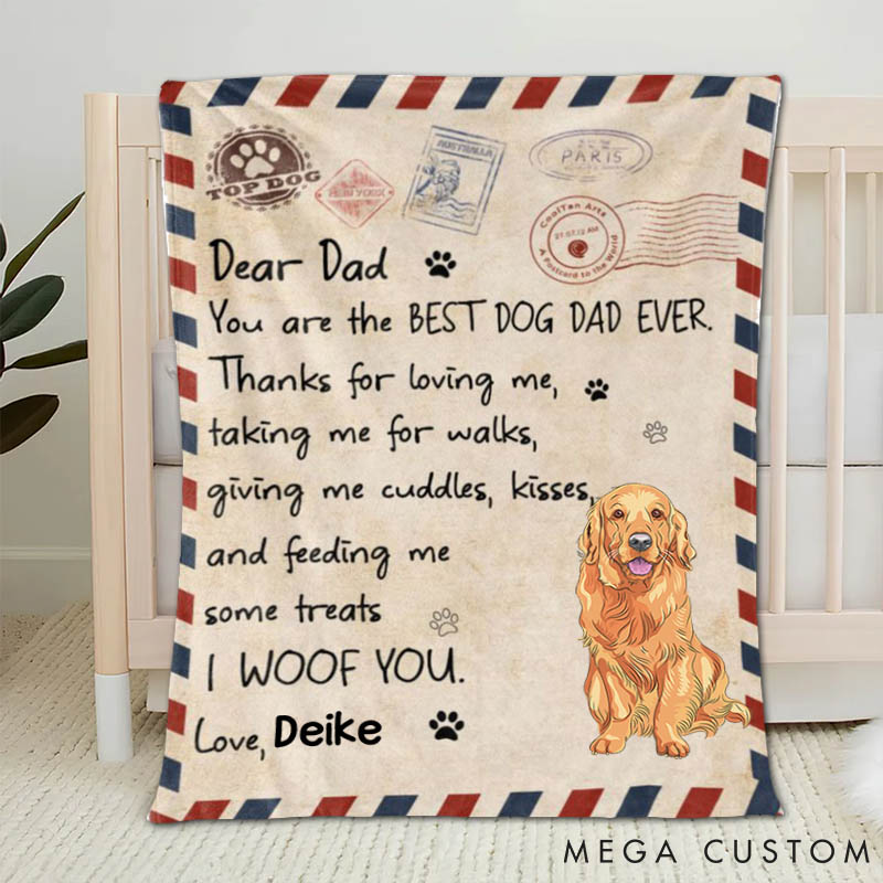 Personalized Dog Lover Thank You Dog Dad Throw Blanket