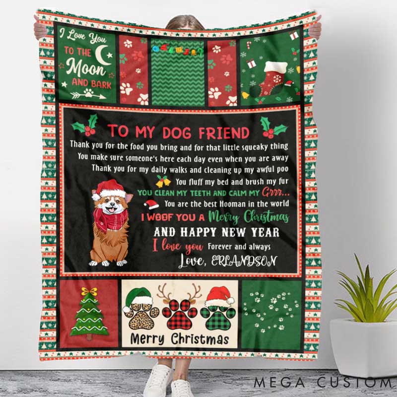 Personalized Dog Lover Thank You Hooman Throw Blanket