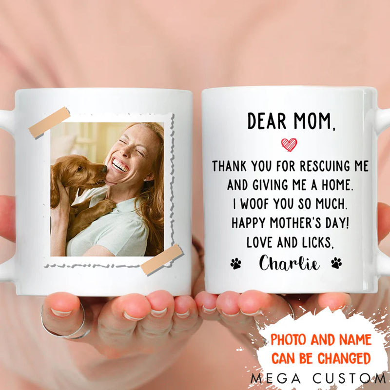Personalized Dog Lover Thank You for Rescuing Me Mugs