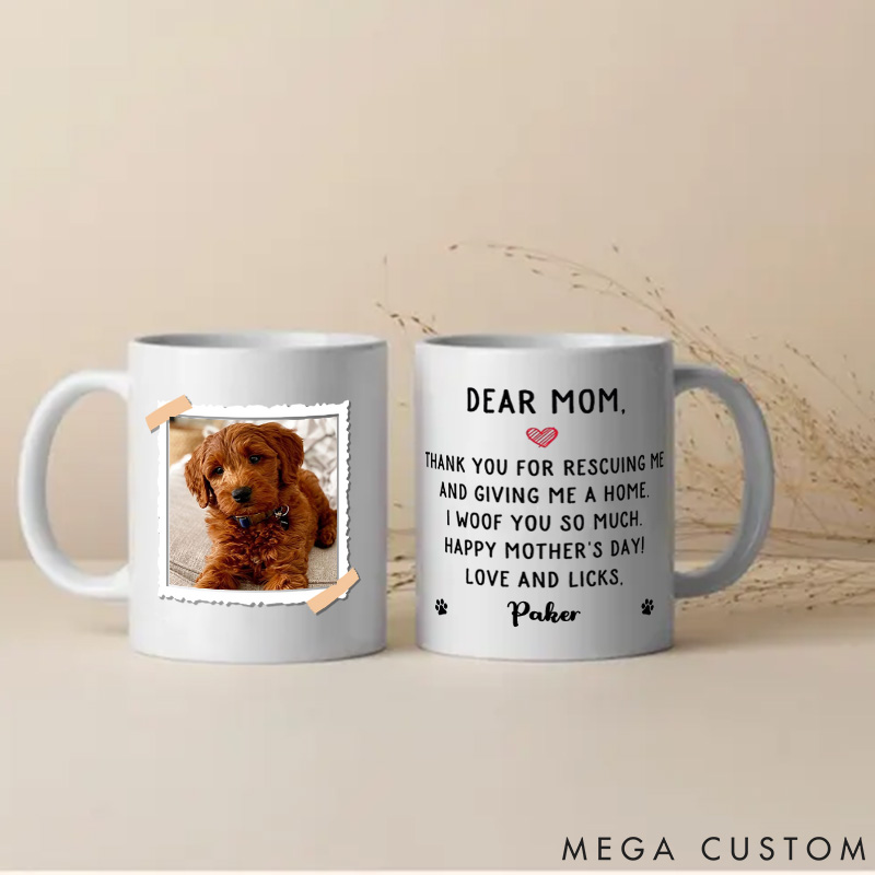 Personalized Dog Lover Thank You for Rescuing Me Mugs