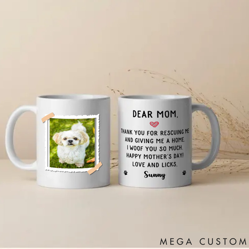 Personalized Dog Lover Thank You for Rescuing Me Mugs