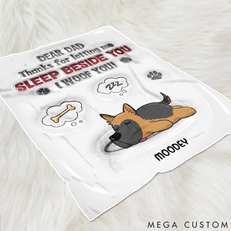 Personalized Dog Lover Thanks for Letting Us Sleep Beside You Throw Blanket