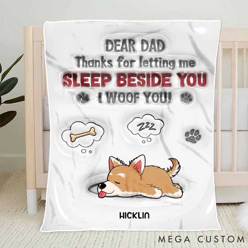 Personalized Dog Lover Thanks for Letting Us Sleep Beside You Throw Blanket