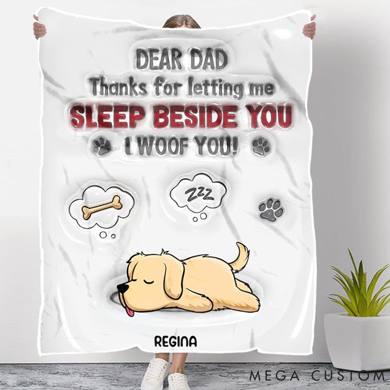 Personalized Dog Lover Thanks for Letting Us Sleep Beside You Throw Blanket