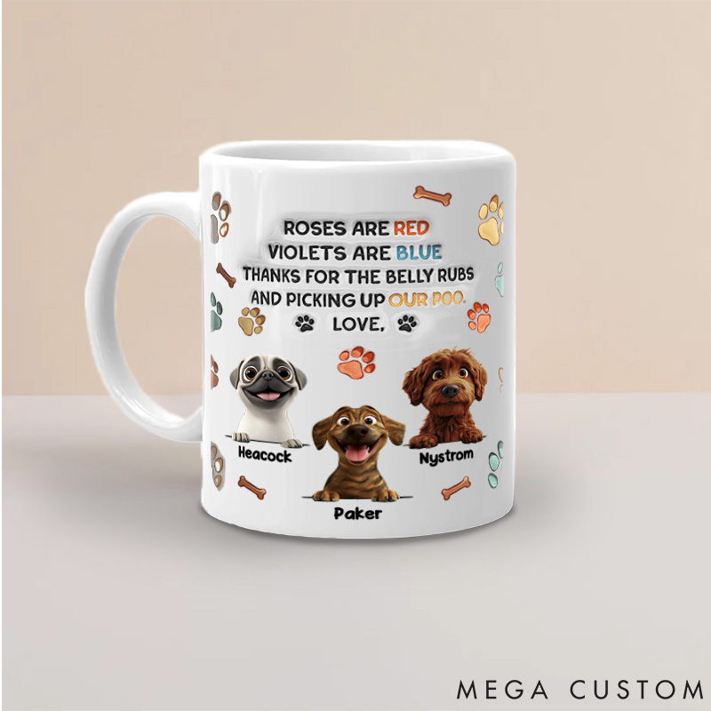 Personalized Dog Lover Thanks for the Belly Rubs Mugs
