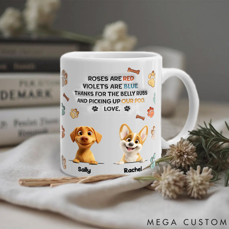 Personalized Dog Lover Thanks for the Belly Rubs Mugs