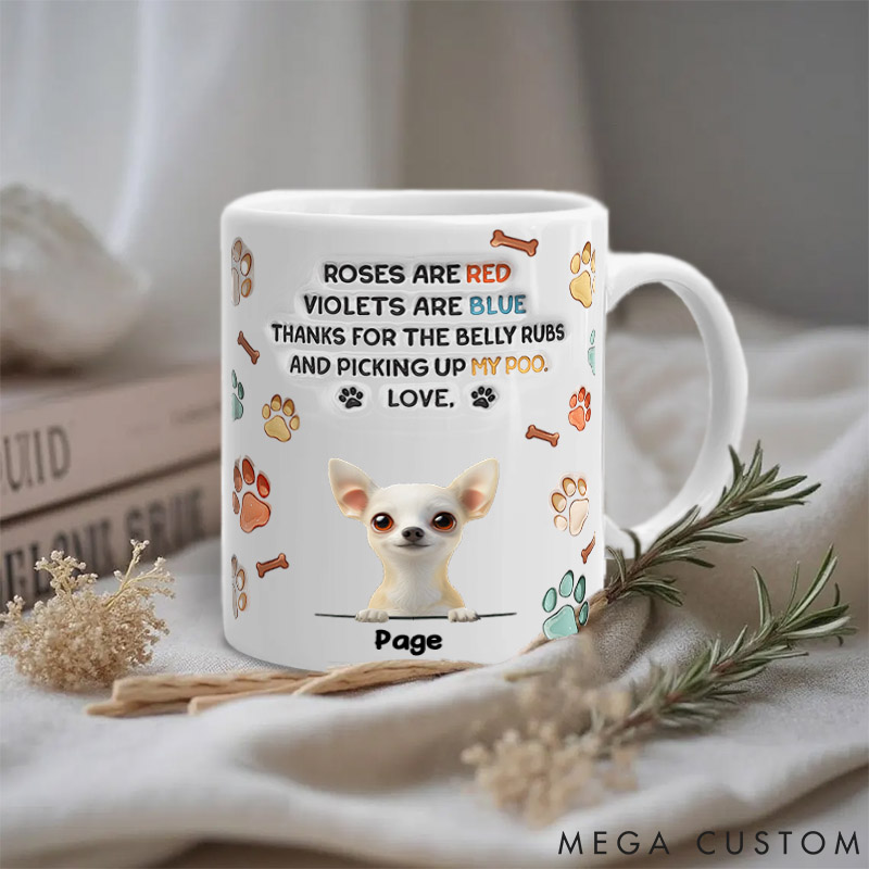 Personalized Dog Lover Thanks for the Belly Rubs Mugs