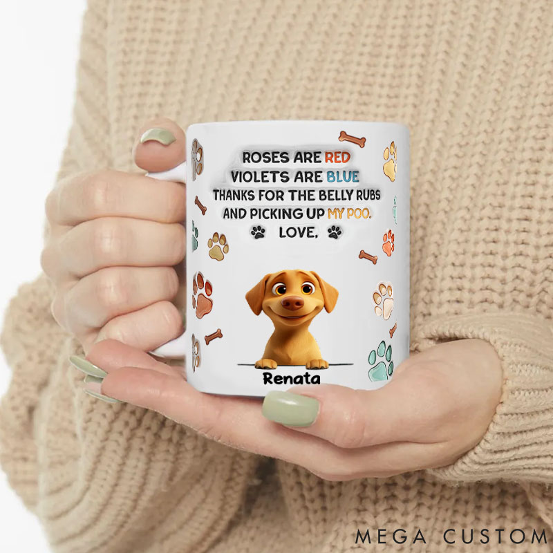 Personalized Dog Lover Thanks for the Belly Rubs Mugs