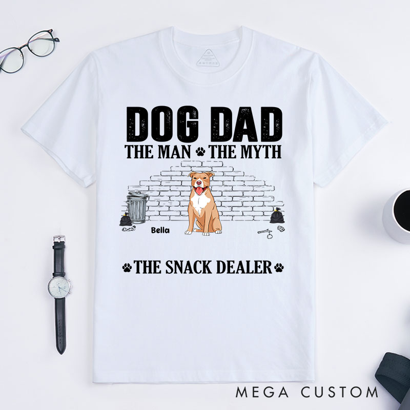 Personalized Dog Lover The Man The Myth The Snack Dealer T-Shirt