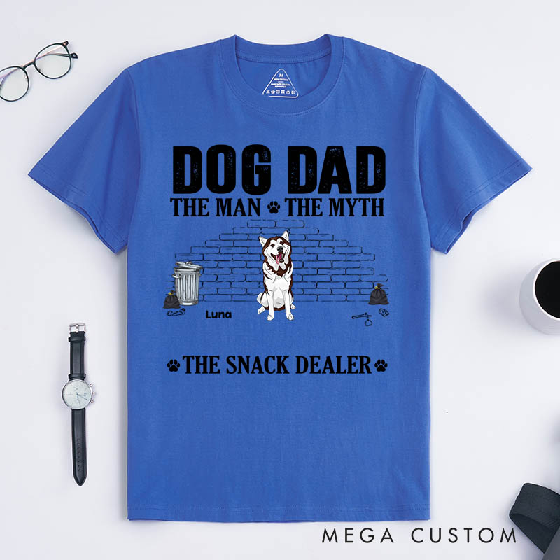 Personalized Dog Lover The Man The Myth The Snack Dealer T-Shirt