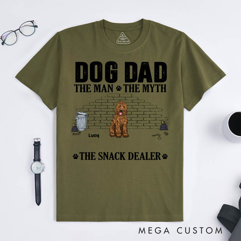 Personalized Dog Lover The Man The Myth The Snack Dealer T-Shirt