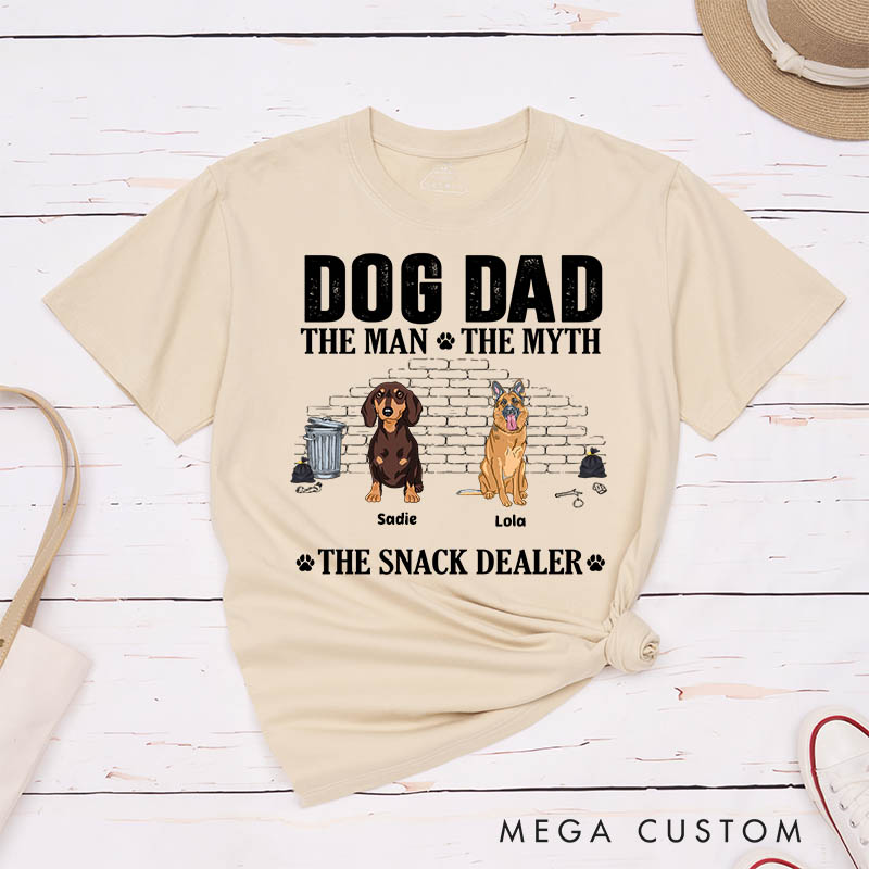 Personalized Dog Lover The Man The Myth The Snack Dealer T-Shirt