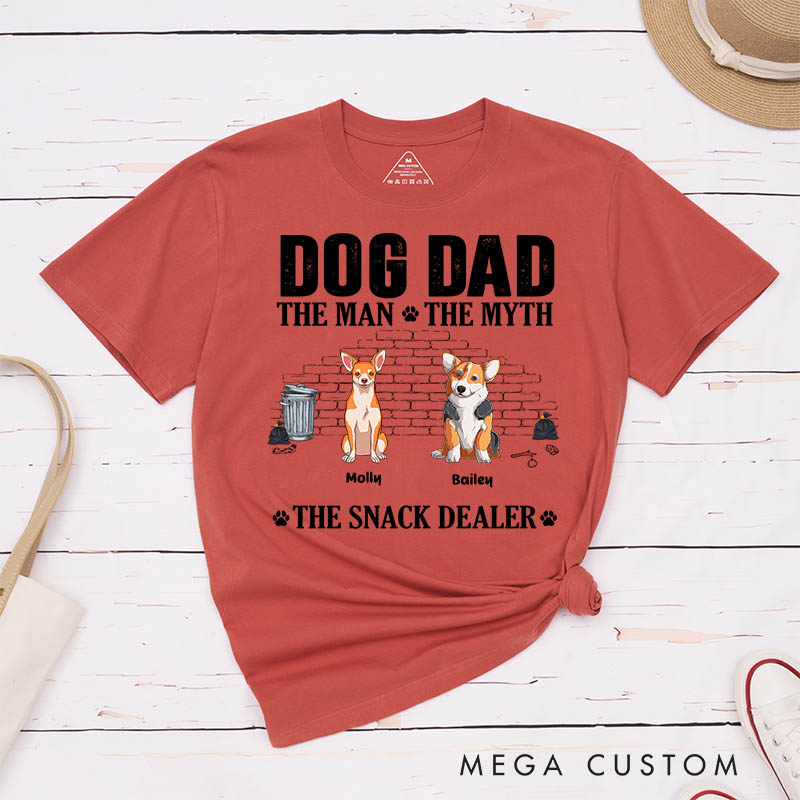 Personalized Dog Lover The Man The Myth The Snack Dealer T-Shirt