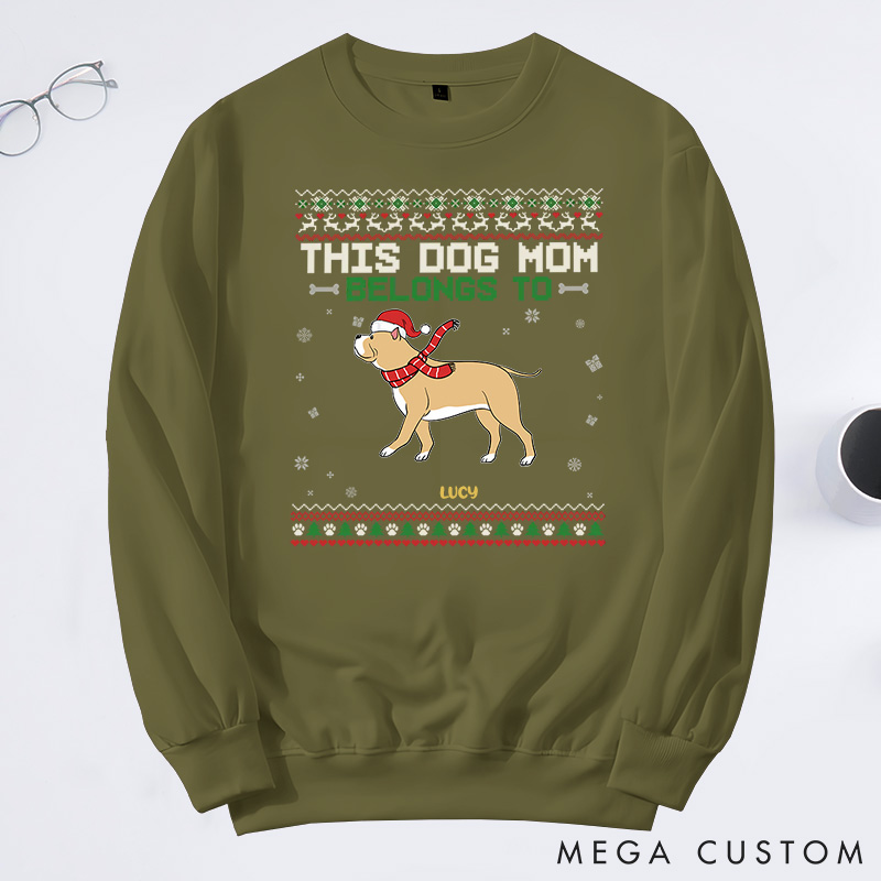 Personalized Dog Lover This Dog Mom Belongs to Sweatshirts