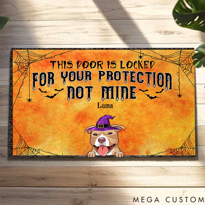 Personalized Dog Lover This Door Is Locked Dog Doormat