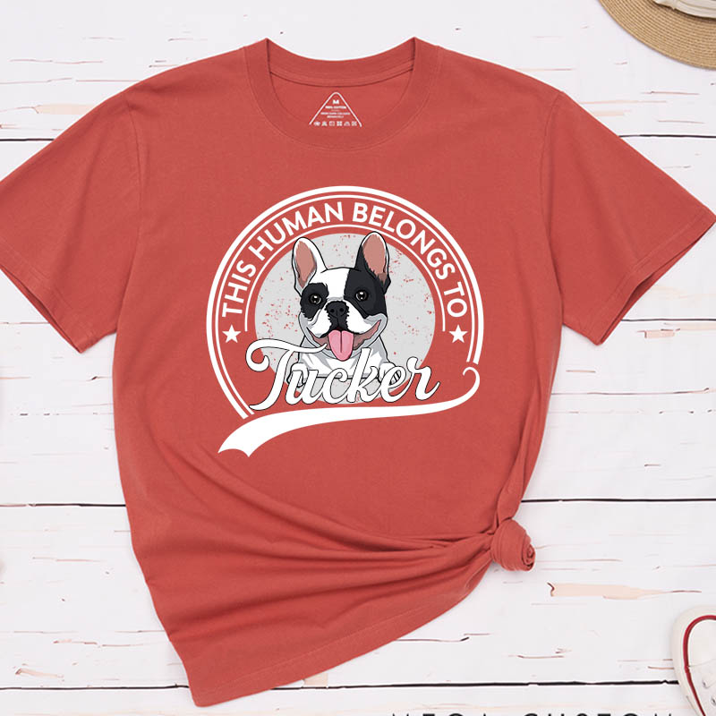 Personalized Dog Lover This Human Belongs to Dog T-Shirt
