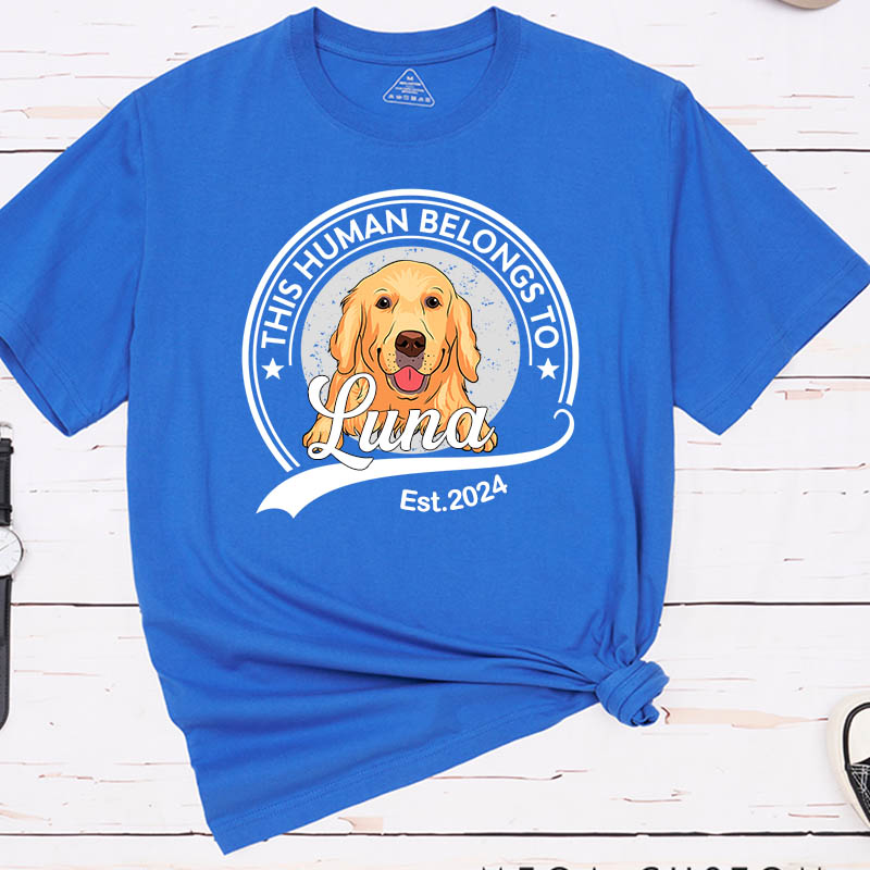 Personalized Dog Lover This Human Belongs to Dog T-Shirt
