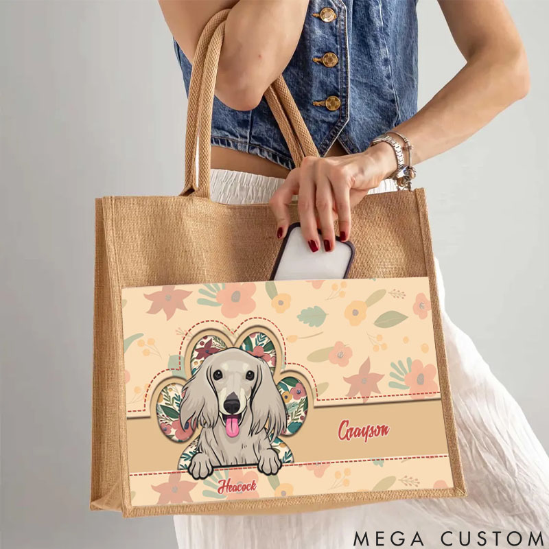 Personalized Dog Lover This Human Belongs to Me  Azabu Tote Bag