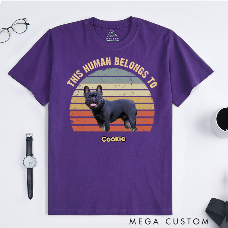Personalized Dog Lover This Human Belongs to Me T-Shirt
