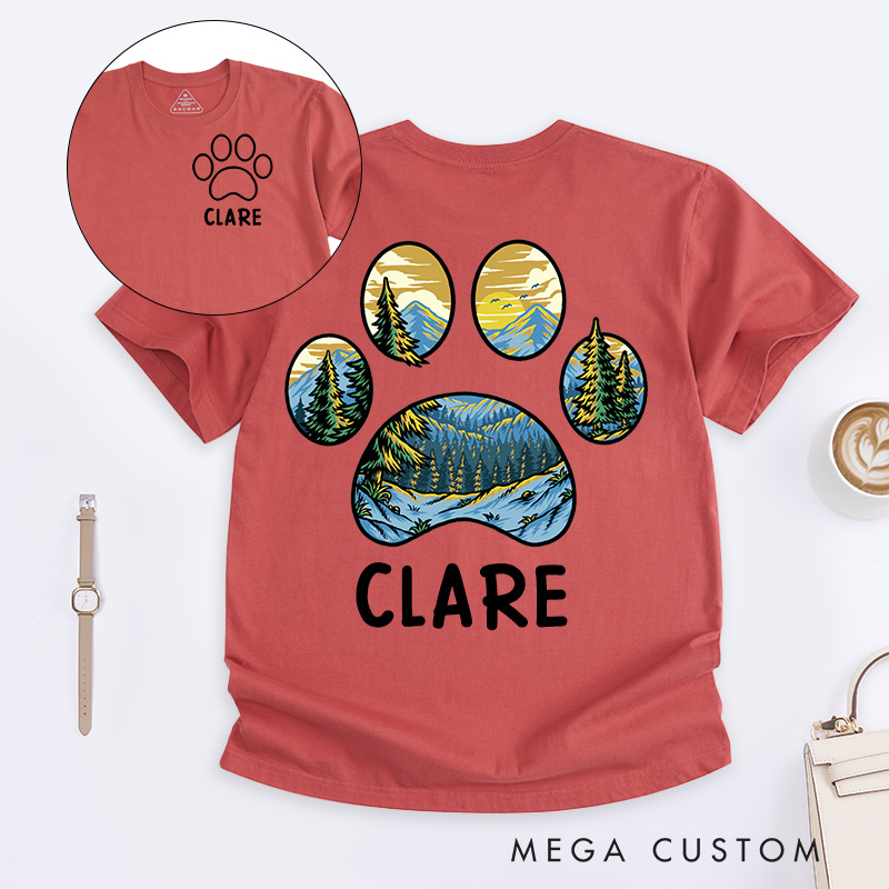 Personalized Pet Lover Mountain Sunset T-Shirt