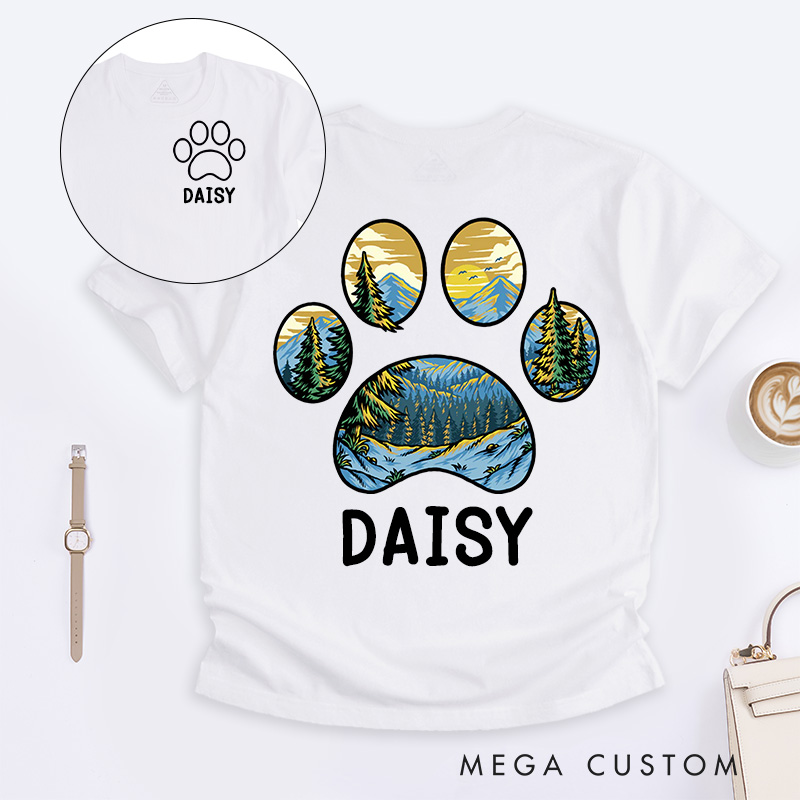 Personalized Pet Lover Mountain Sunset T-Shirt