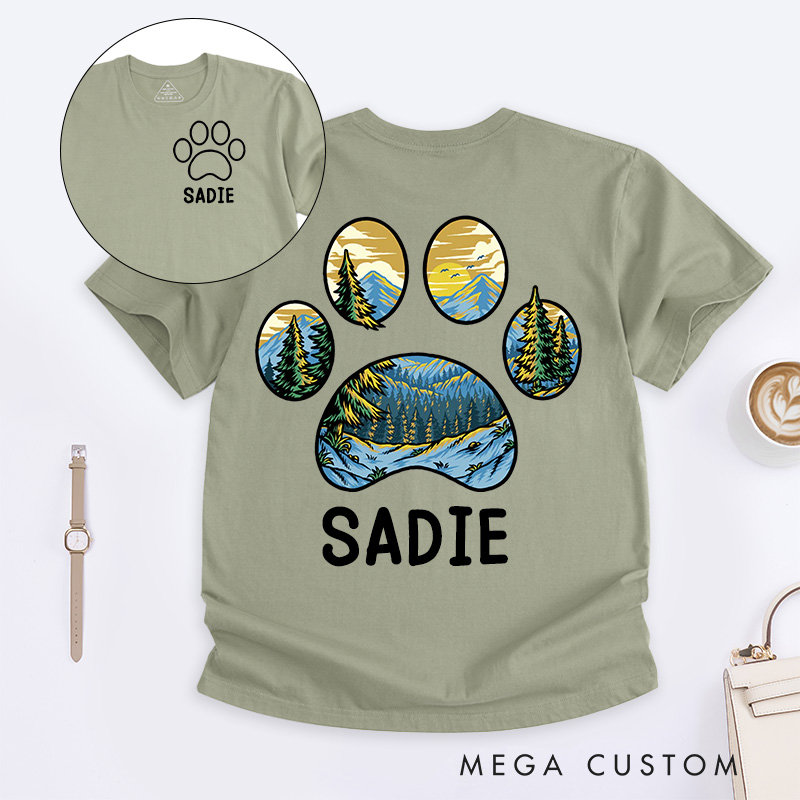 Personalized Pet Lover Mountain Sunset T-Shirt