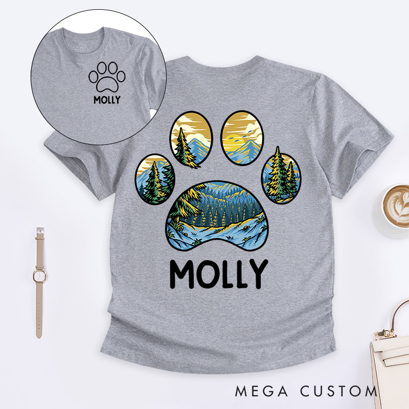 Personalized Pet Lover Mountain Sunset T-Shirt