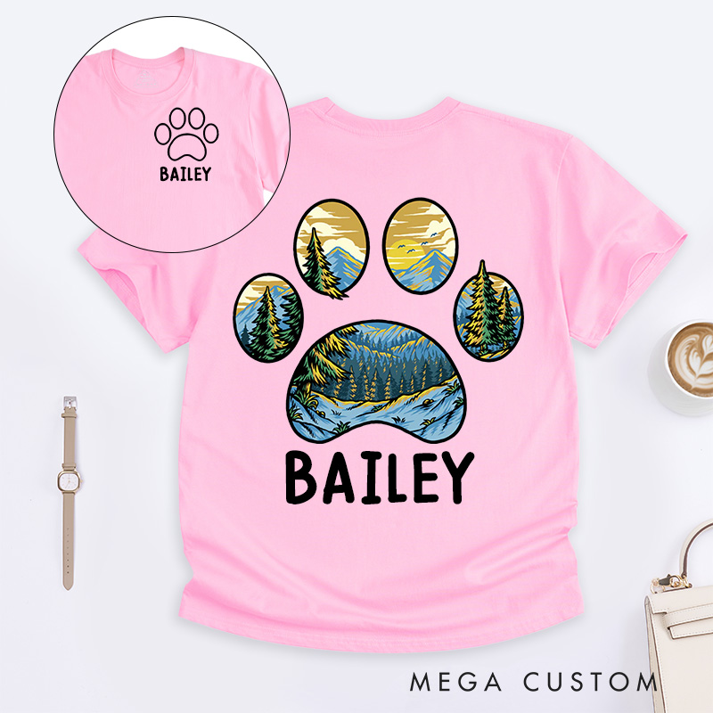 Personalized Pet Lover Mountain Sunset T-Shirt