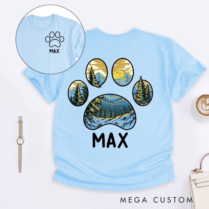 Personalized Pet Lover Mountain Sunset T-Shirt