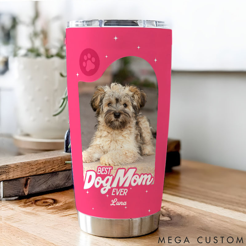 Personalized Dog Lover Us in the Box Photo Dog Mom 20oz Tumbler
