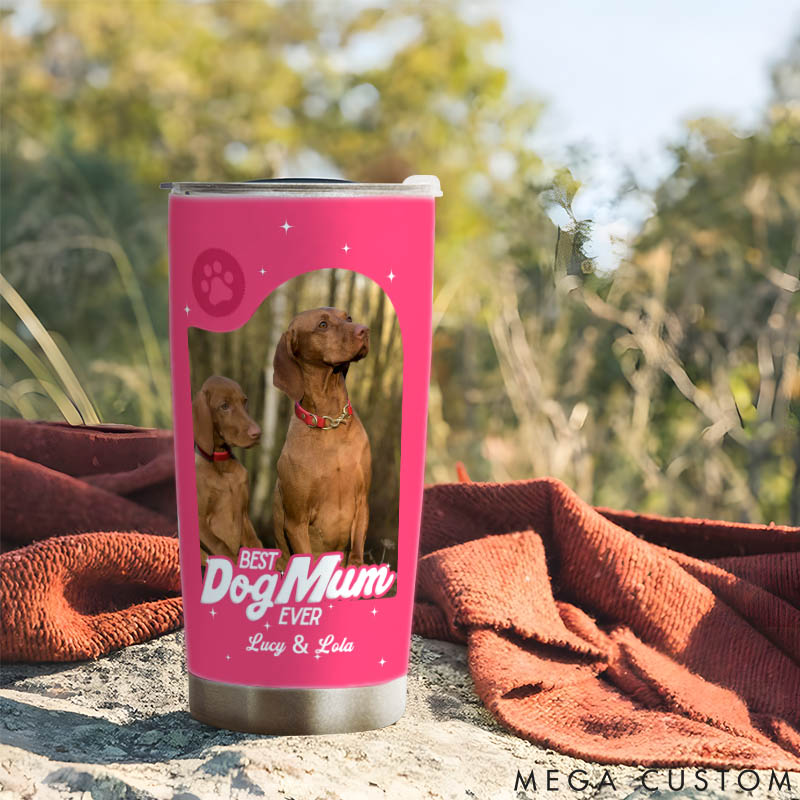 Personalized Dog Lover Us in the Box Photo Dog Mom 20oz Tumbler