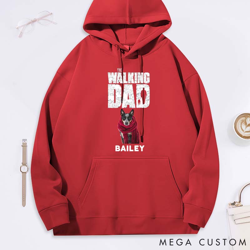 Personalized Dog Lover Walking Dog Dad Photo Classic Hoodies