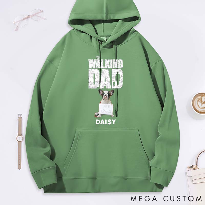 Personalized Dog Lover Walking Dog Dad Photo Classic Hoodies