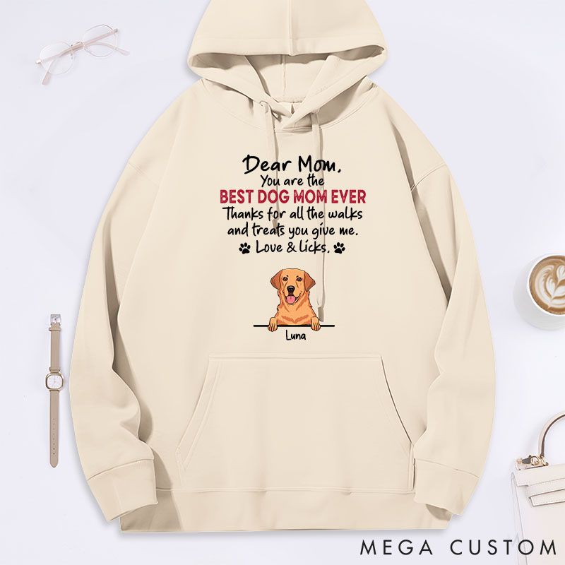 Personalized Dog Lover Walks and Treats for Mom Classic Hoodies