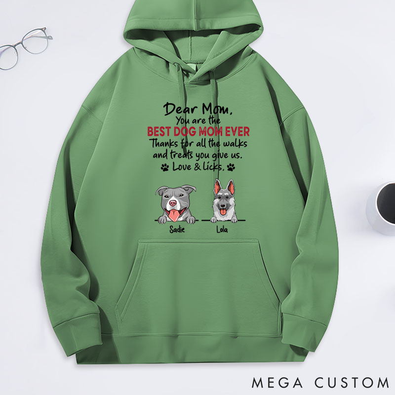 Personalized Dog Lover Walks and Treats for Mom Classic Hoodies