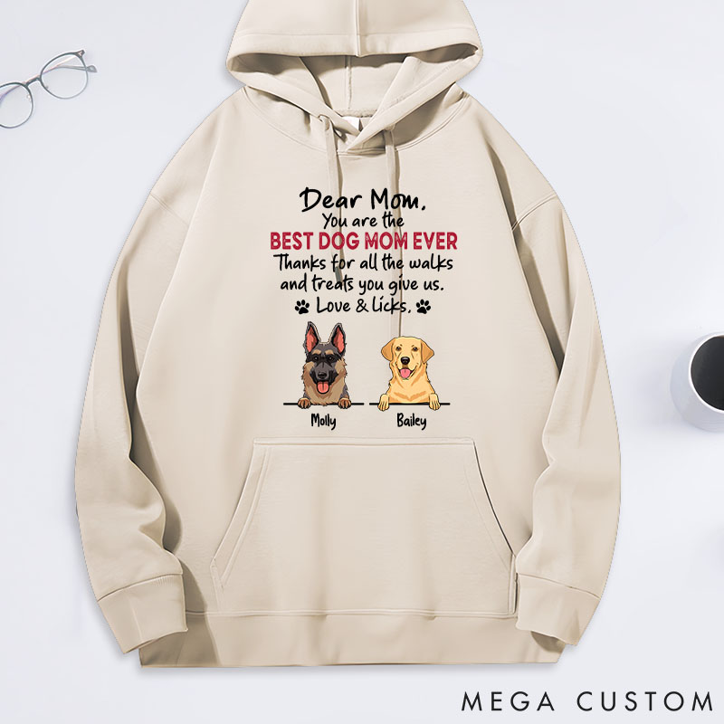 Personalized Dog Lover Walks and Treats for Mom Classic Hoodies