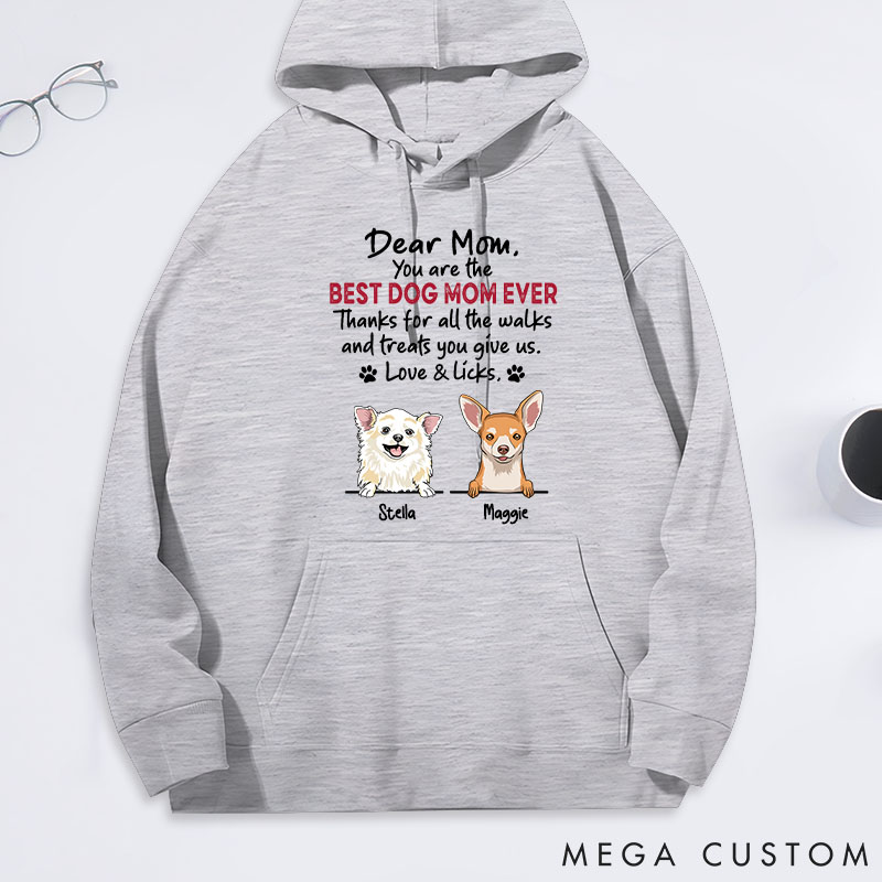 Personalized Dog Lover Walks and Treats for Mom Classic Hoodies