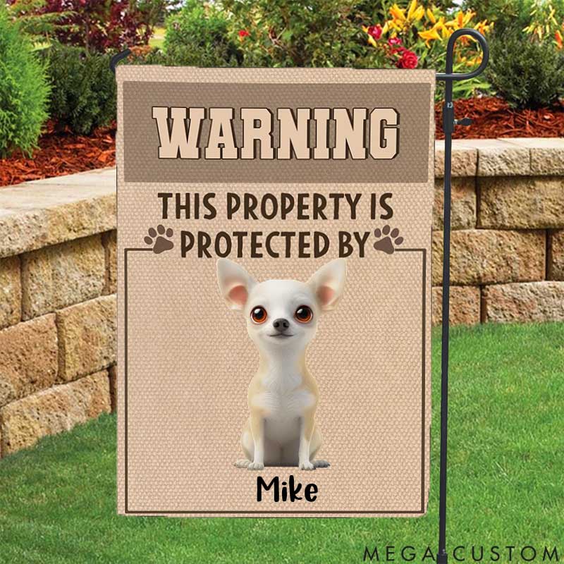 Personalized Dog Lover Warning You Garden Flag