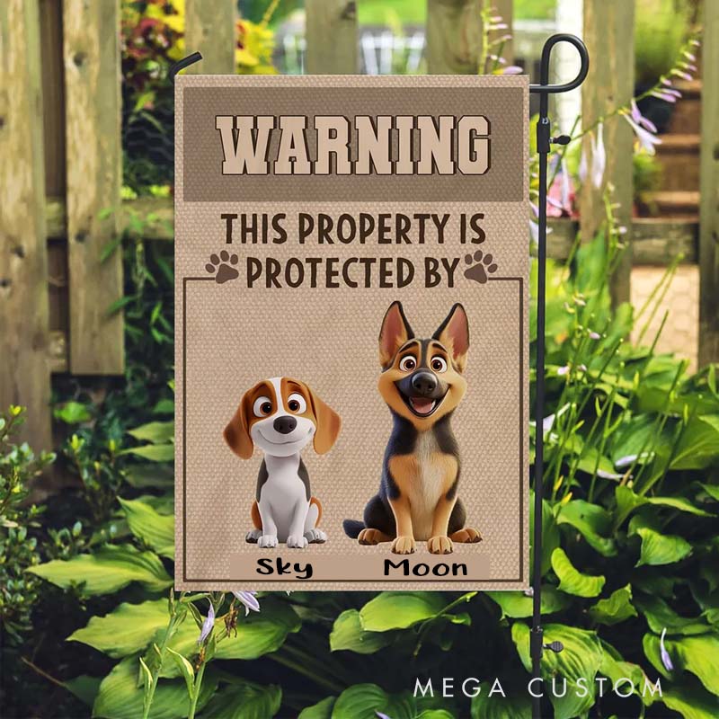 Personalized Dog Lover Warning You Garden Flag